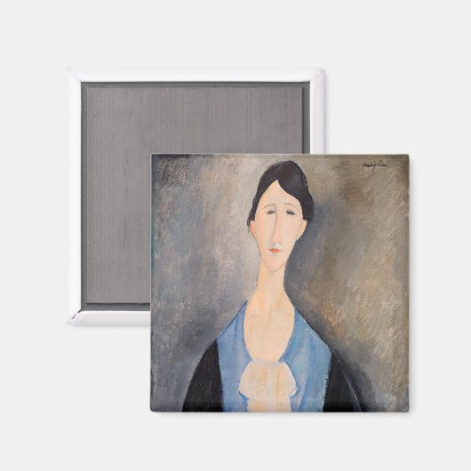 Amedeo Modigliani - Jonge vrouw in blauw Magneet (Voorkant / Achterkant)