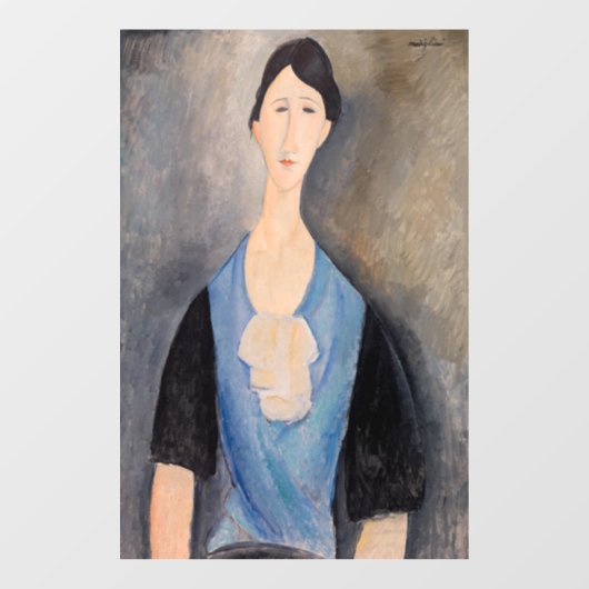 Amedeo Modigliani - Jonge vrouw in blauw Raamsticker (Vel)