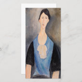 Amedeo Modigliani - Jonge vrouw in het blauw Bedankkaart (Voorkant / Achterkant)
