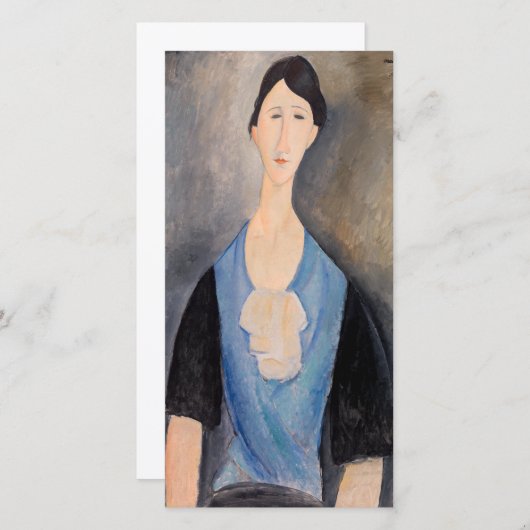 Amedeo Modigliani - Jonge vrouw in het blauw Bedankkaart (Voorkant / Achterkant)