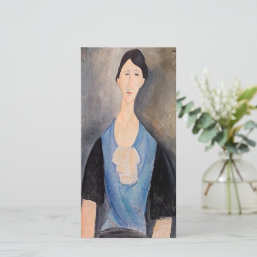Amedeo Modigliani - Jonge vrouw in het blauw Bedankkaart (Staand voorkant)