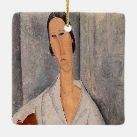 Amedeo Modigliani - Madame Hanka Zborowska Leaning Keramisch Ornament (Achterkant)