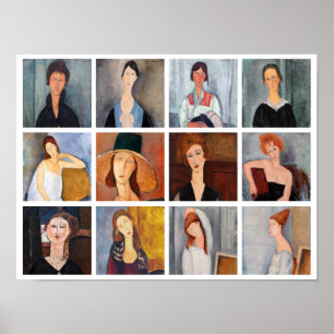 Amedeo Modigliani - Masterstuks Collage Poster