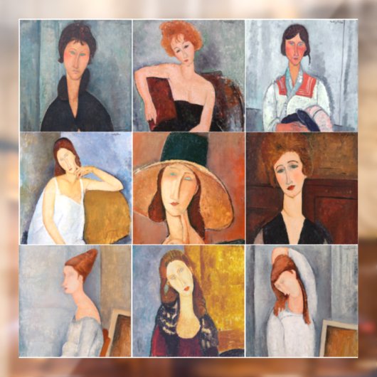 Amedeo Modigliani - Masterstuks Collage Raamsticker (Vel 2)
