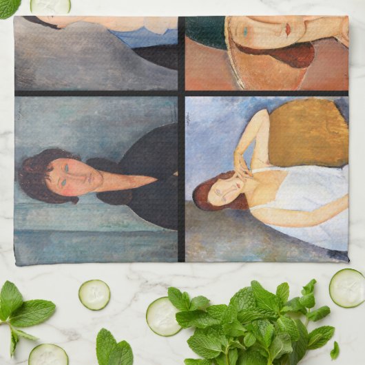 Amedeo Modigliani - Masterstuks Collage Theedoek (Gevouwen)