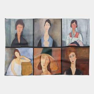 Amedeo Modigliani - Masterstuks Collage Theedoek