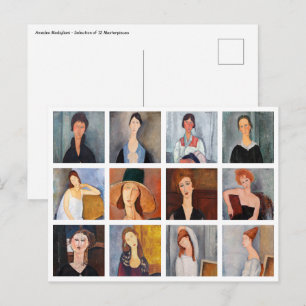 Amedeo Modigliani - Meesterwerken Collage Briefkaart