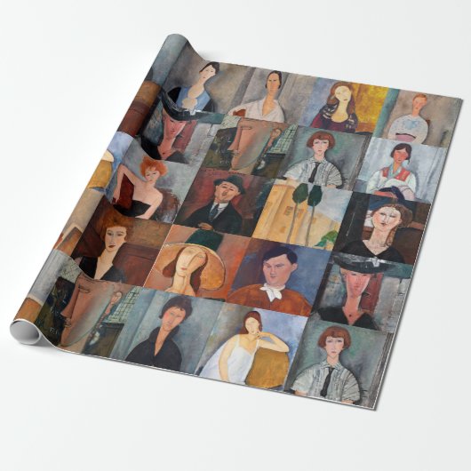 Amedeo Modigliani - Meesterwerken Collage Cadeaupapier (Uitgerold)