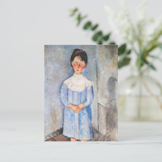 Amedeo Modigliani - Meisje in het blauw Briefkaart (Staand voorkant)