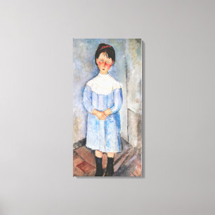 Amedeo Modigliani - Meisje in het Blauw Canvas Afdruk