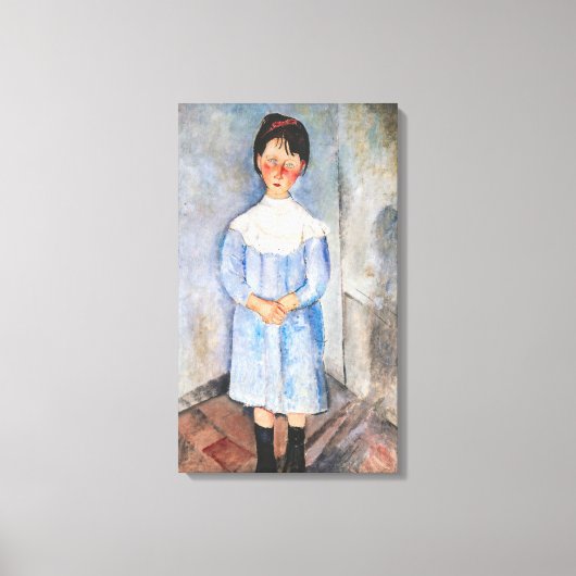 Amedeo Modigliani - Meisje in het blauw Canvas Afdruk (Voorkant)