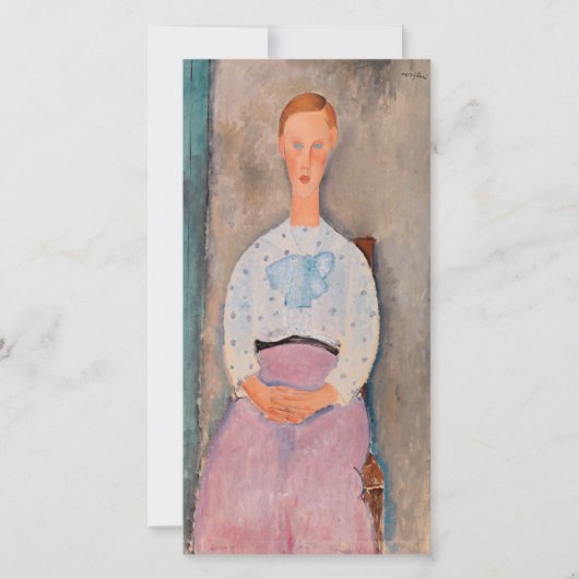 Amedeo Modigliani - Meisje met een Polka-Dot Blous Bedankkaart (Voorkant)