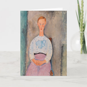 Amedeo Modigliani - Meisje met een Polka-Dot Blous Kaart