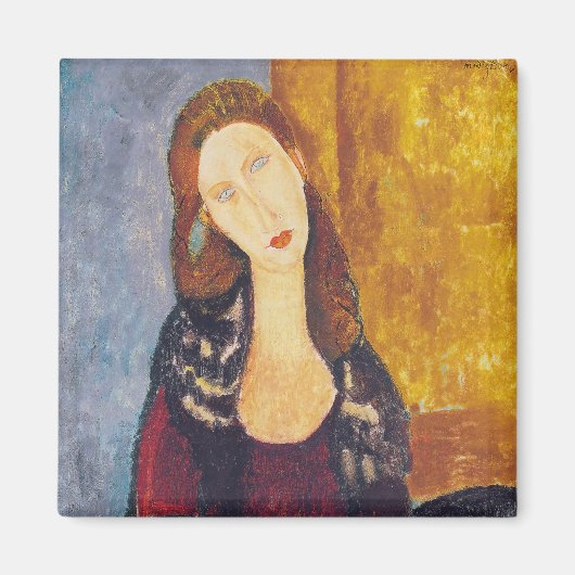 Amedeo Modigliani - Portrait Jeanne Hebuterne #2 Magneet (Voorkant)