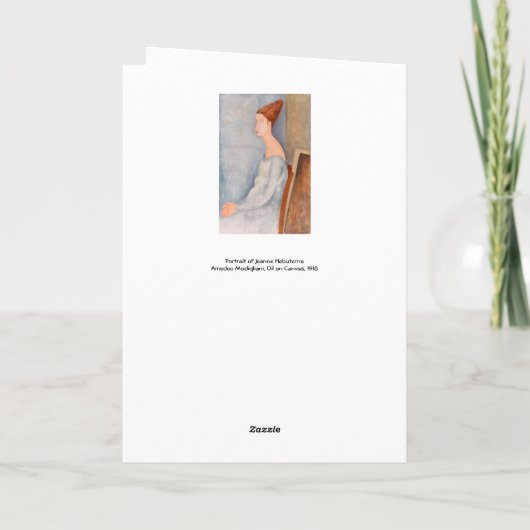 Amedeo Modigliani - Portrait Jeanne Hebuterne #3 Kaart (Achterkant)