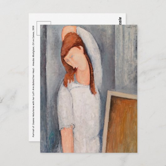 Amedeo Modigliani - Portret Jeanne Hebuterne #1 Briefkaart (Voorkant / Achterkant)