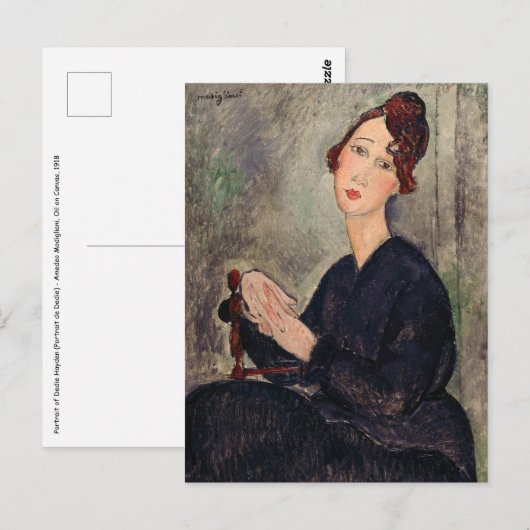 Amedeo Modigliani - Portret van Dedie Hayden Briefkaart (Voorkant / Achterkant)