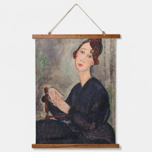 Amedeo Modigliani - Portret van Dedie Hayden Hangend Wandkleed