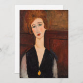 Amedeo Modigliani - Portret van een vrouw Bedankkaart (Voorkant / Achterkant)