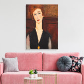 Amedeo Modigliani - Portret van een vrouw Canvas Afdruk (Insitu (Woonkamer))