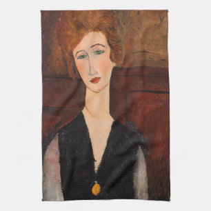 Amedeo Modigliani - Portret van een vrouw Theedoek