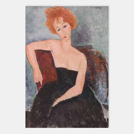 Amedeo Modigliani - Rode Meisje in Avendjurk Inpakpapier Vel