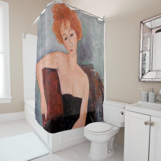 Amedeo Modigliani - Roodkopje voor meisjes tijdens Douchegordijn (In situ)