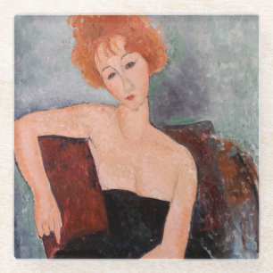 Amedeo Modigliani - Roodkopje voor meisjes tijdens Glazen Onderzetter