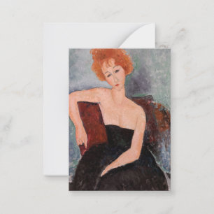 Amedeo Modigliani - Roodkopje voor meisjes tijdens Notitiekaartje