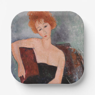 Amedeo Modigliani - Roodkopje voor meisjes tijdens Papieren Bordje
