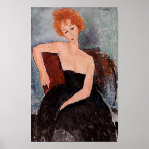 Amedeo Modigliani - Roodkopje voor meisjes tijdens Poster