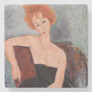 Amedeo Modigliani - Roodkopje voor meisjes tijdens Stenen Onderzetter