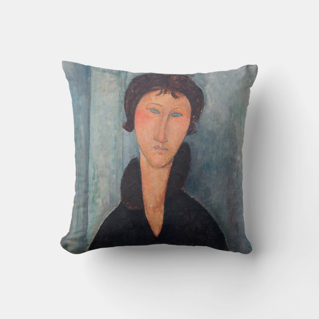 Amedeo Modigliani - Vrouw met blauwe ogen Kussen (Voorkant)