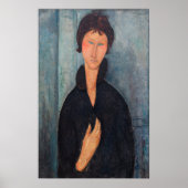 Amedeo Modigliani - Vrouw met blauwe ogen Poster (Voorkant)