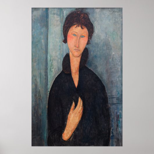 Amedeo Modigliani - Vrouw met blauwe ogen Poster (Voorkant)