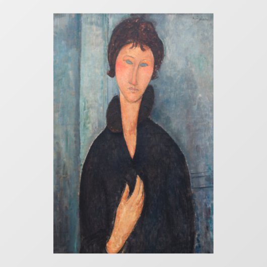 Amedeo Modigliani - Vrouw met blauwe ogen Raamsticker (Vel)