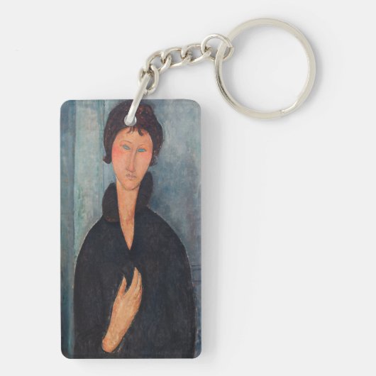 Amedeo Modigliani - Vrouw met blauwe ogen Sleutelhanger (achterkant)