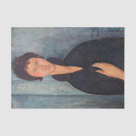 Amedeo Modigliani - Vrouw met blauwe ogen Tissuepapier (Voorkant)