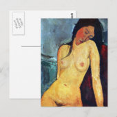 Amedeo Modigliani - Vrouw met zitplaats Briefkaart (Voorkant / Achterkant)