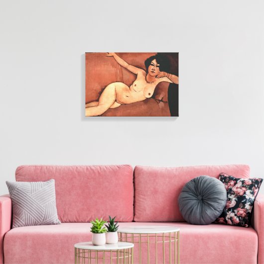 Amedeo Modigliani Woman on a Sofa Canvas Afdruk (Insitu (Woonkamer))