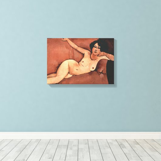 Amedeo Modigliani Woman on a Sofa Canvas Afdruk (Insitu (Houten vloer))