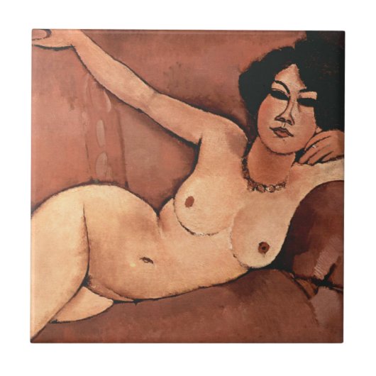Amedeo Modigliani Woman on a Sofa Tegeltje (Voorkant)