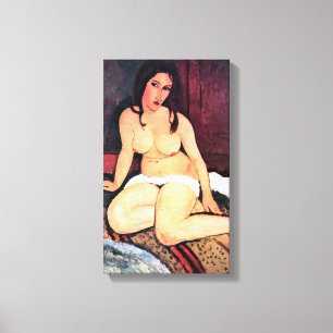 Amedeo Modigliani - Zittende vrouw Canvas Afdruk