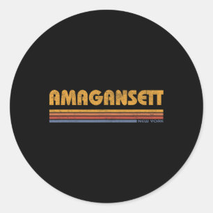 Amegansett New York Vintage Throwback Vakantie Sou Ronde Sticker