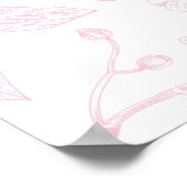 Amelia | Aangepaste Roze Teddybeer Nursery Design Poster (Hoek)