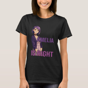 Amelia Anime Stijl Paarse Goth Meisje Esthetische T-shirt