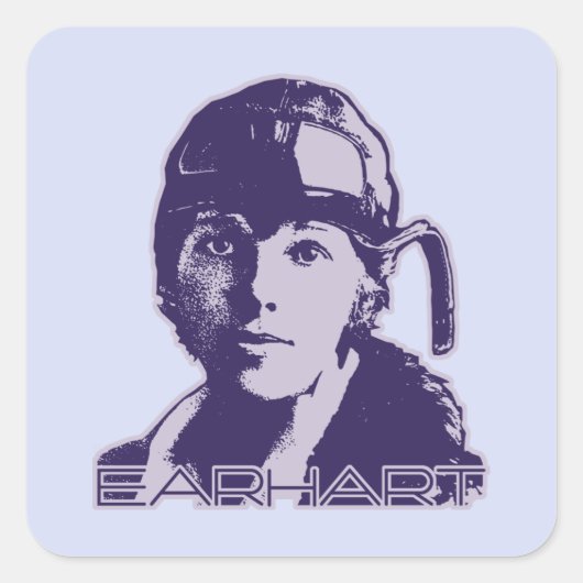 Amelia Earhart - 2 Vierkante Sticker (Voorkant)
