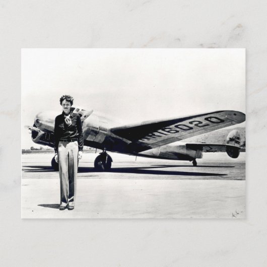 Amelia Earhart Briefkaart (Voorkant)
