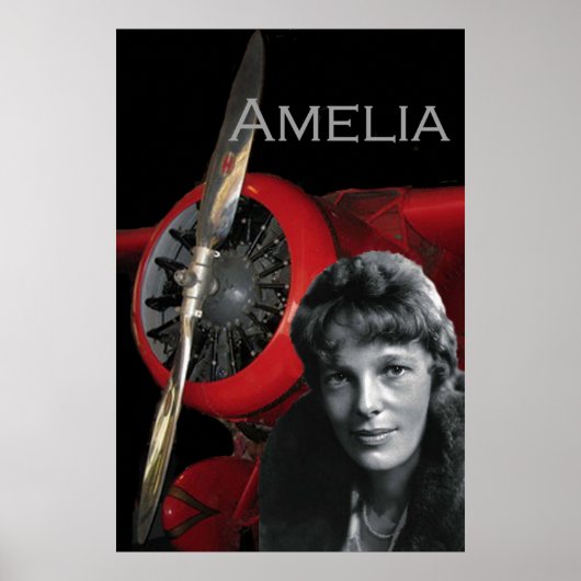 Amelia Earhart en haar Lockheed Electra Poster (Voorkant)
