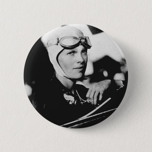  Amelia Earhart Foto Ronde Button 5,7 Cm (Voorkant)